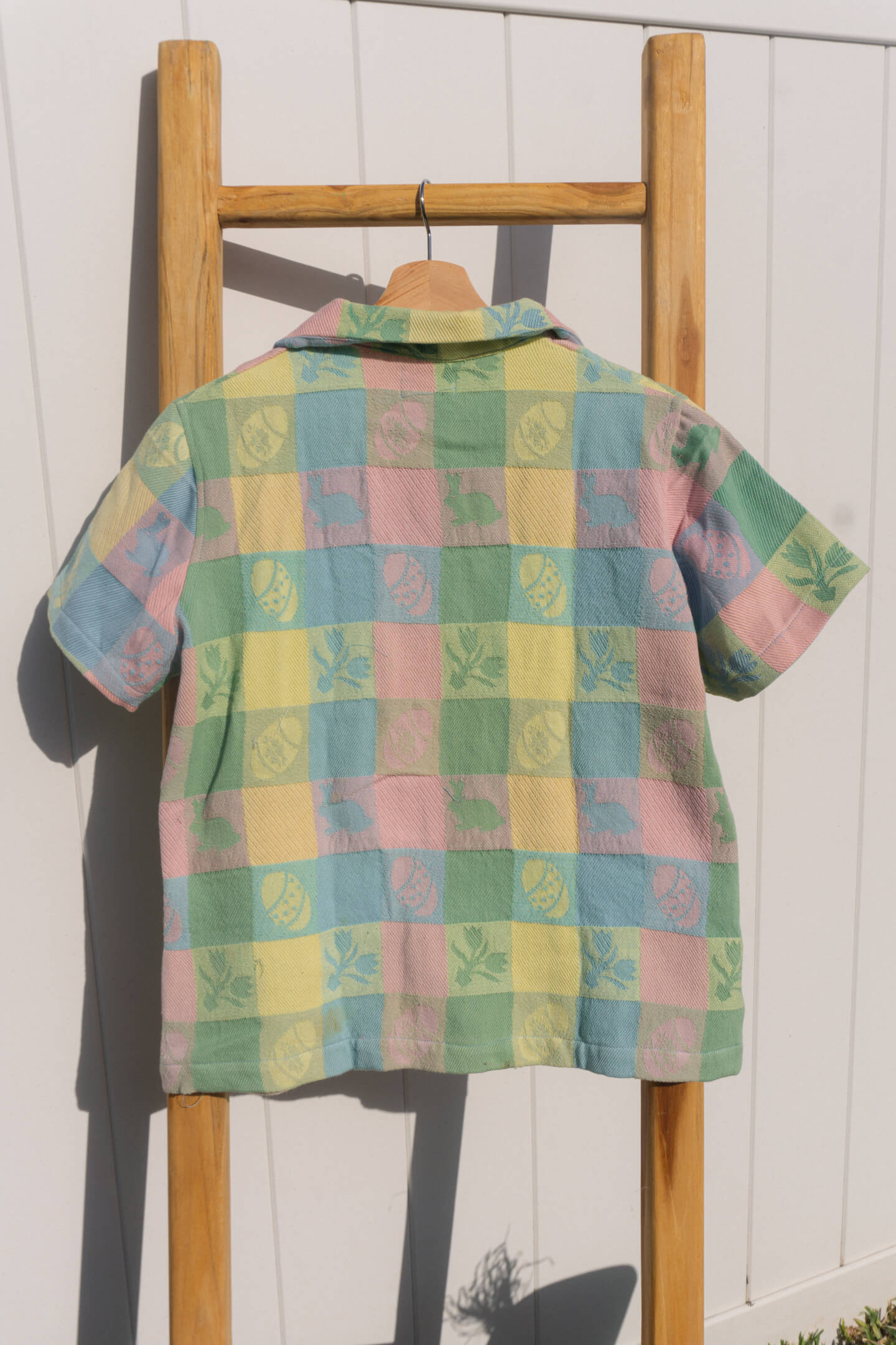 Easter Pattern Tablecloth Shirt (Women Size S)