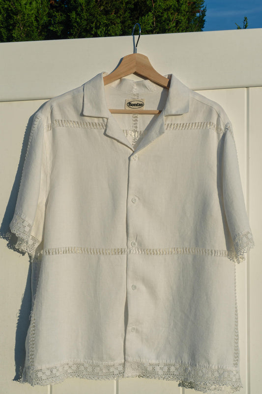 White Lace Tablecloth Shirt (Medium)