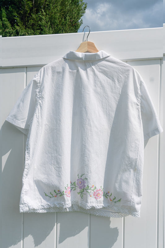 Cross Stitch Floral Shirt (Small)
