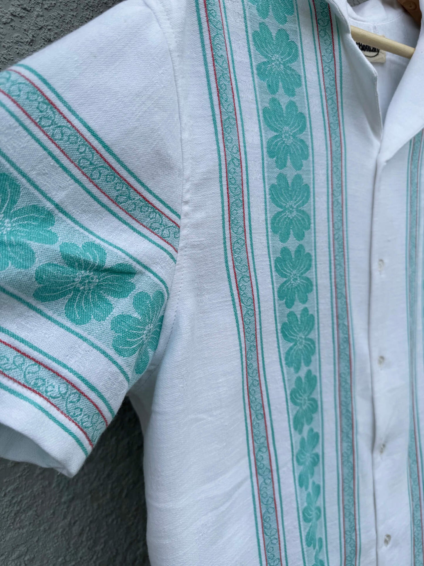 Turquoise Floral Beach Shirt (Medium)